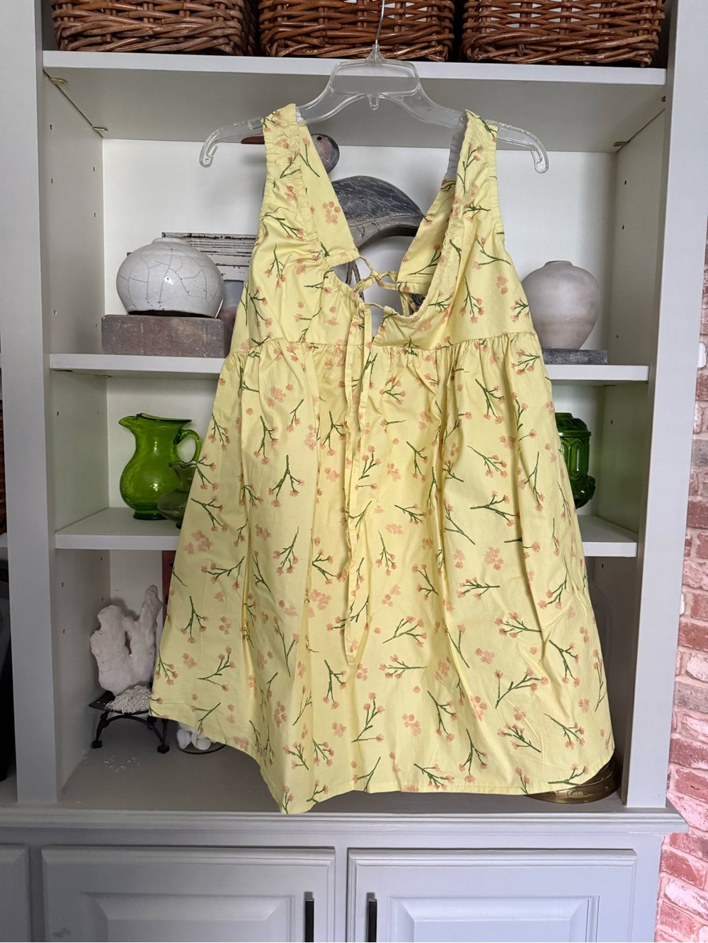 Topshop women’s Yellow Floral Tie-Back Sundress